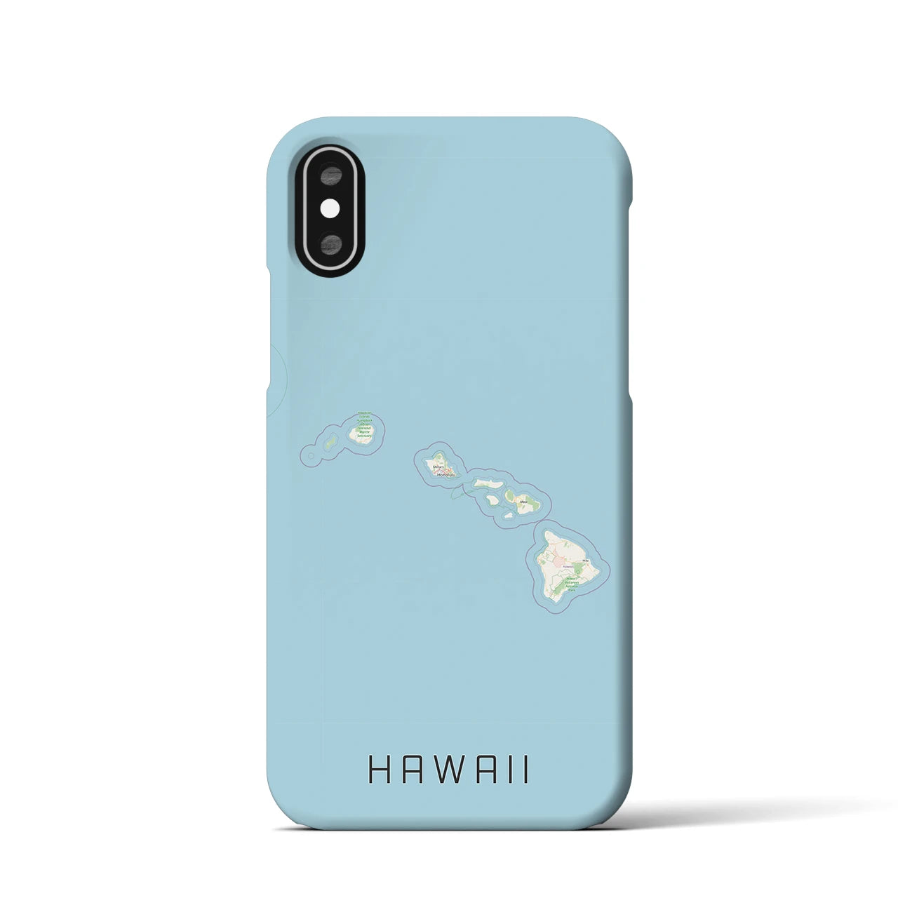 【ハワイ(アメリカ)】地図柄iPhoneケース(バックカバータイプ)