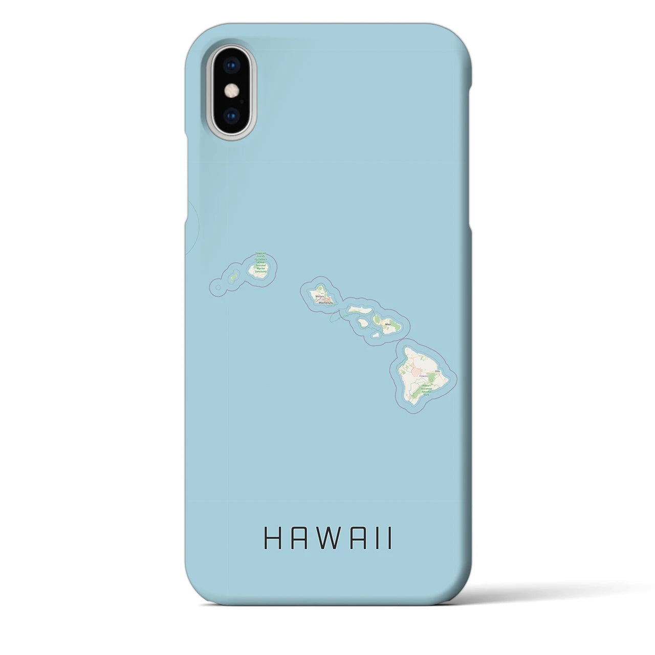 【ハワイ(アメリカ)】地図柄iPhoneケース(バックカバータイプ)
