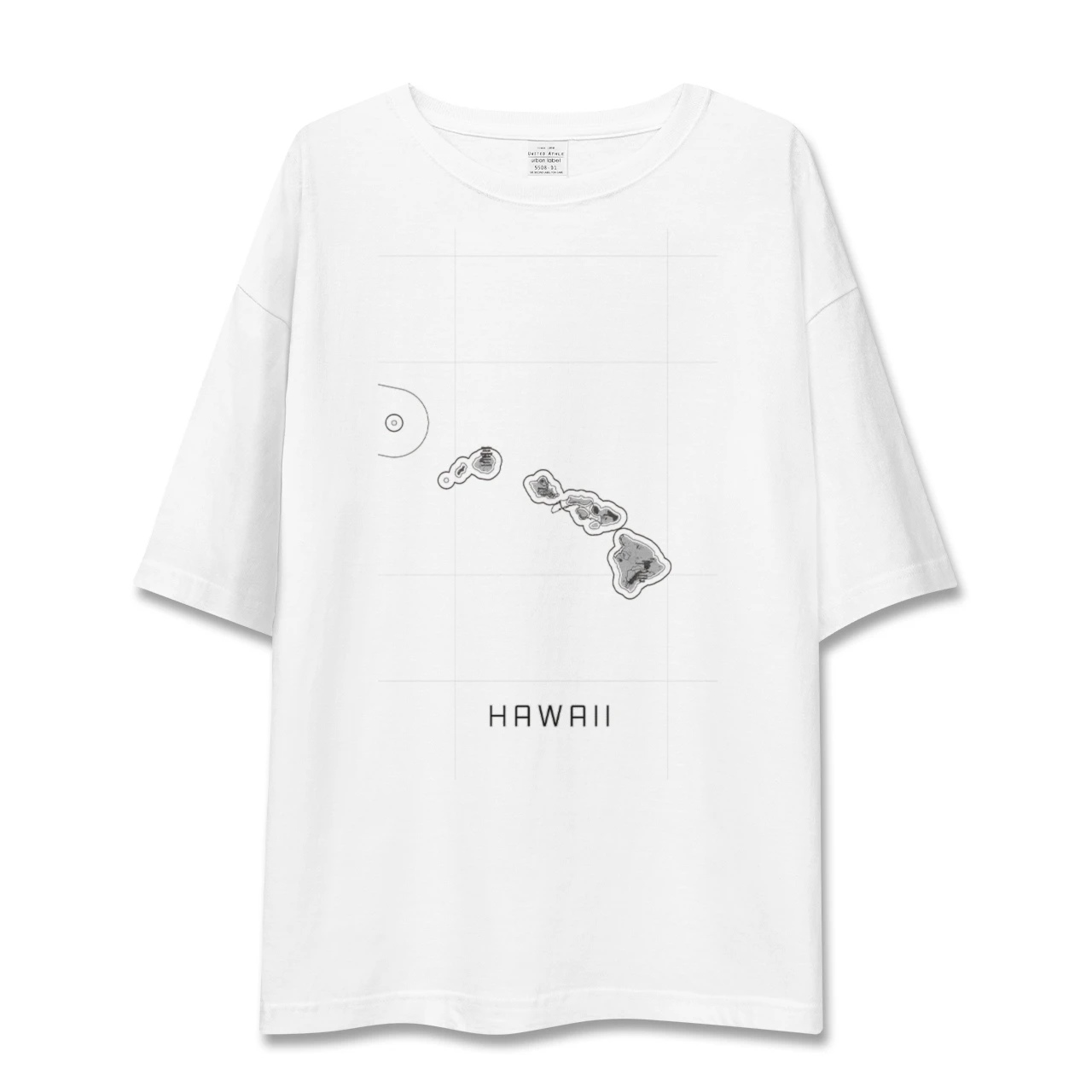 【ハワイ(アメリカ)】地図柄ビッグシルエットTシャツ
