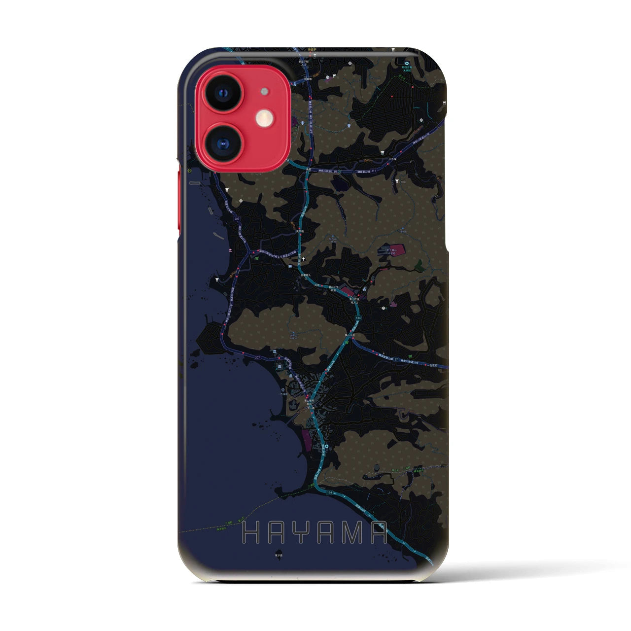 【葉山(神奈川県)】地図柄iPhoneケース(バックカバータイプ)