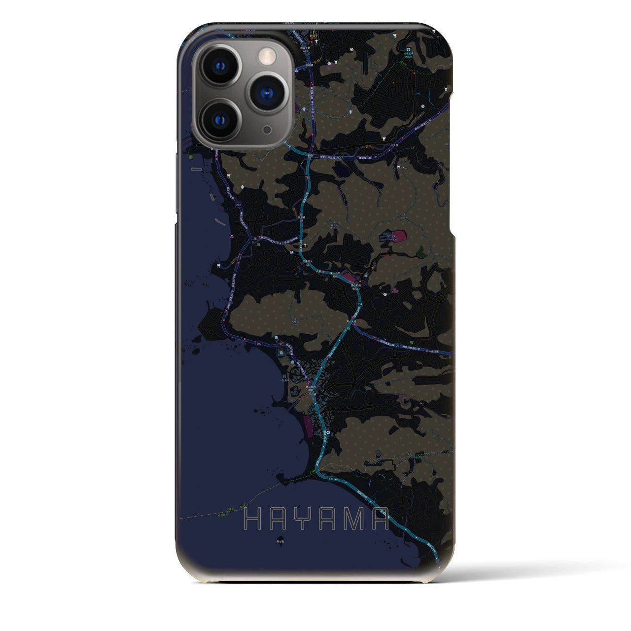 【葉山(神奈川県)】地図柄iPhoneケース(バックカバータイプ)