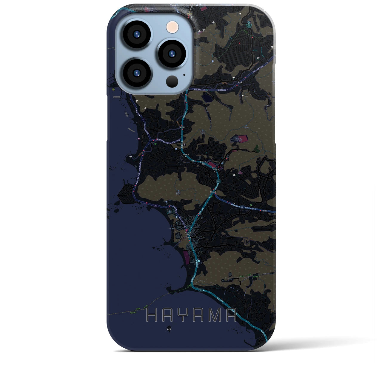 【葉山(神奈川県)】地図柄iPhoneケース(バックカバータイプ)