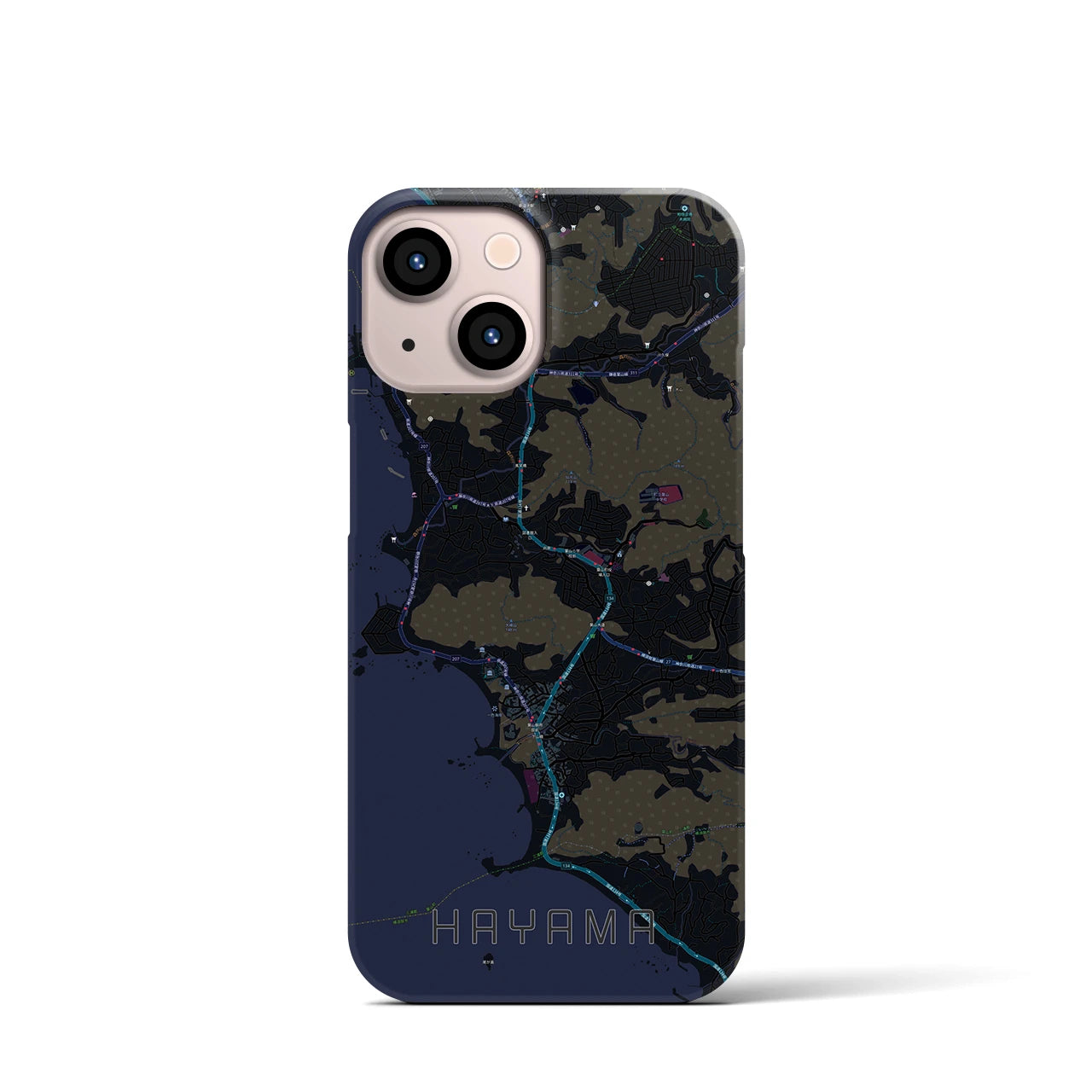 【葉山(神奈川県)】地図柄iPhoneケース(バックカバータイプ)