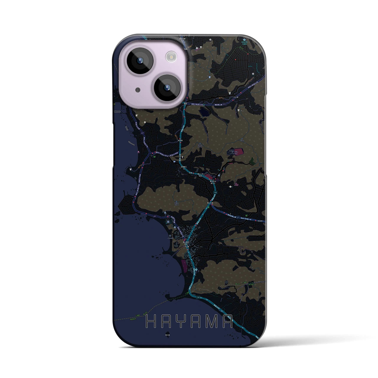 【葉山(神奈川県)】地図柄iPhoneケース(バックカバータイプ)