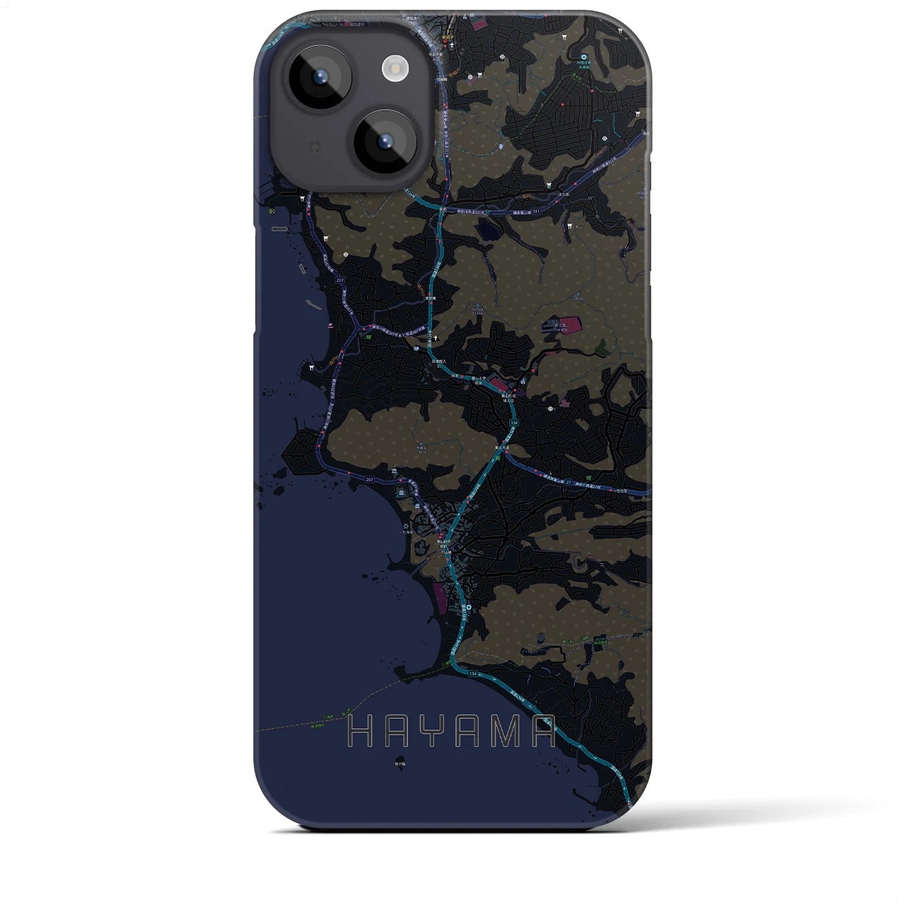 【葉山(神奈川県)】地図柄iPhoneケース(バックカバータイプ)