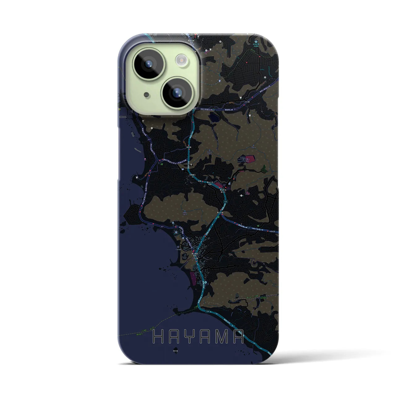 【葉山(神奈川県)】地図柄iPhoneケース(バックカバータイプ)