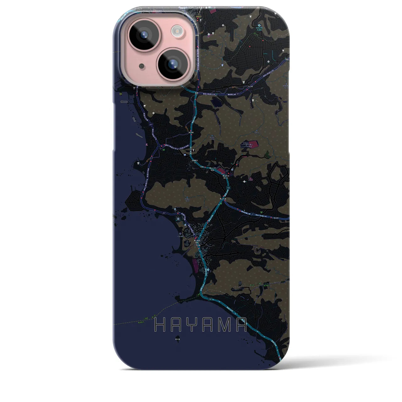 【葉山(神奈川県)】地図柄iPhoneケース(バックカバータイプ)