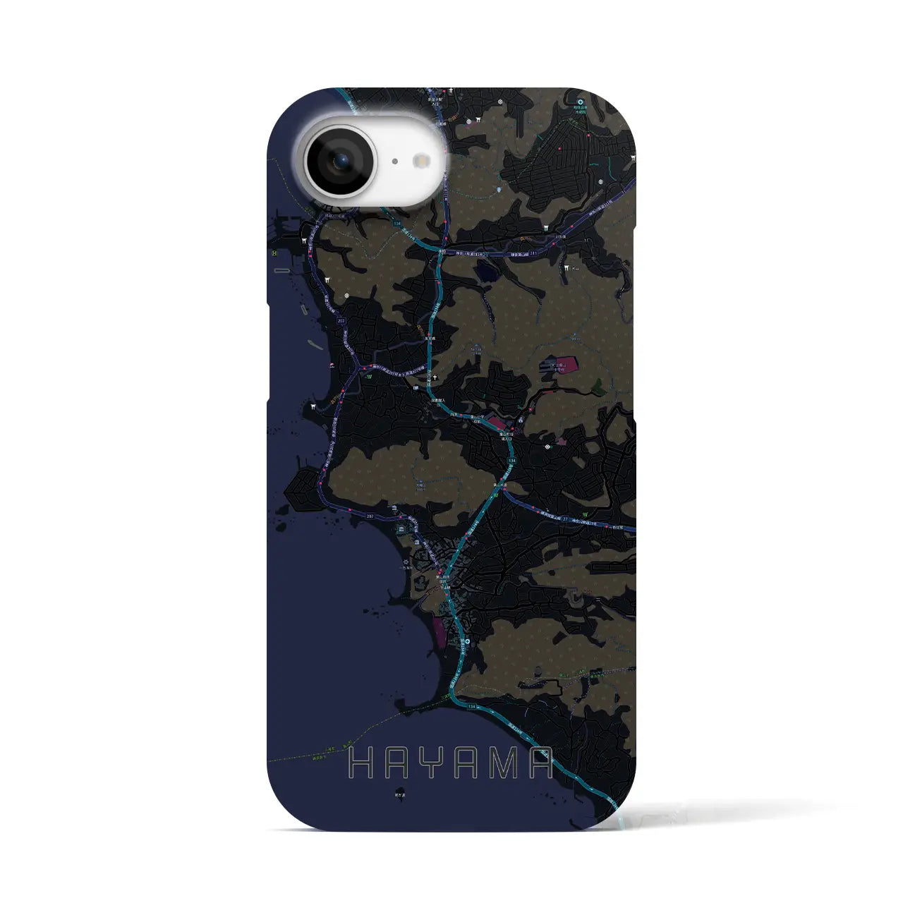 【葉山(神奈川県)】地図柄iPhoneケース(バックカバータイプ)