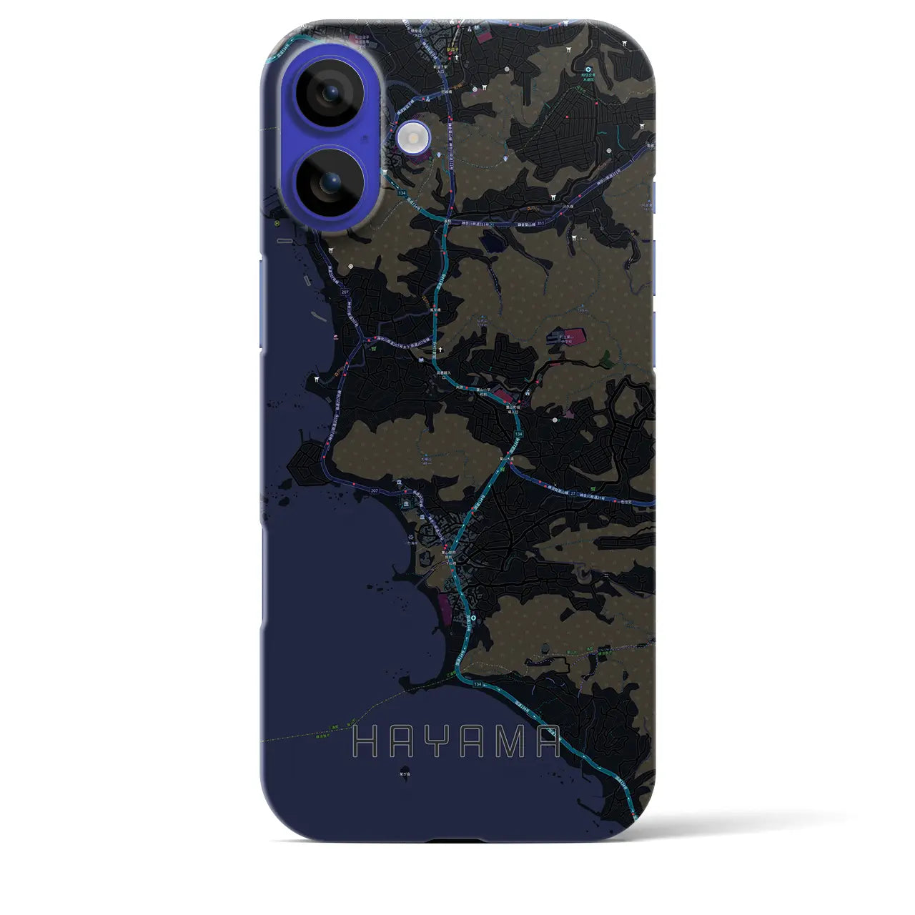 【葉山(神奈川県)】地図柄iPhoneケース(バックカバータイプ)