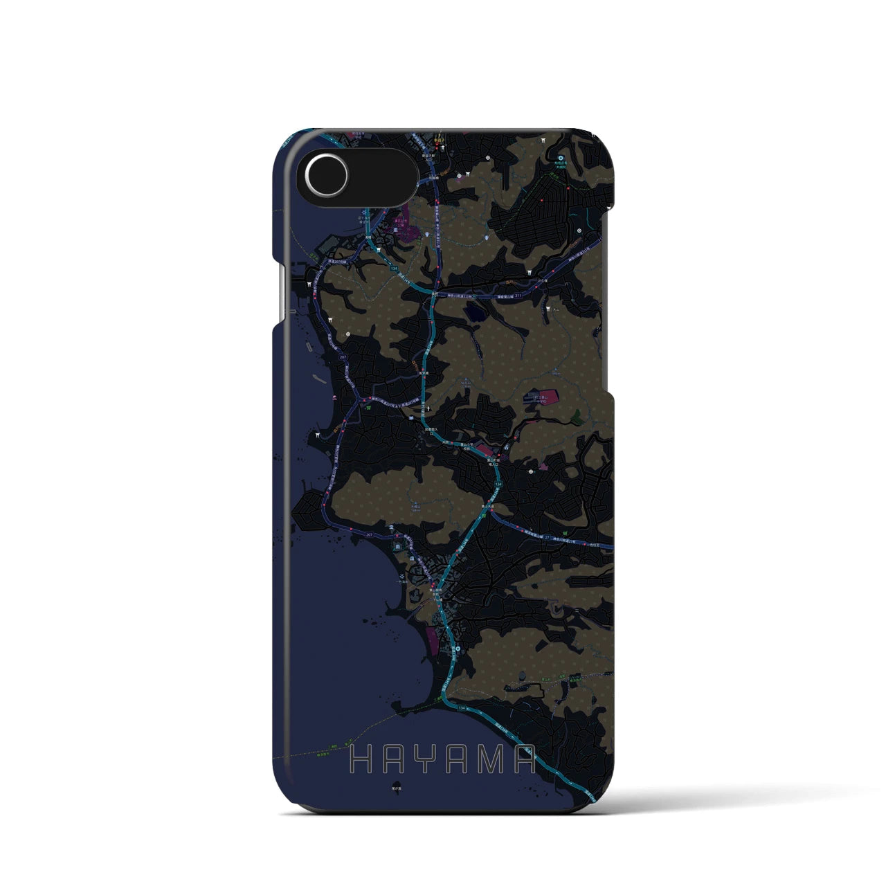 【葉山(神奈川県)】地図柄iPhoneケース(バックカバータイプ)