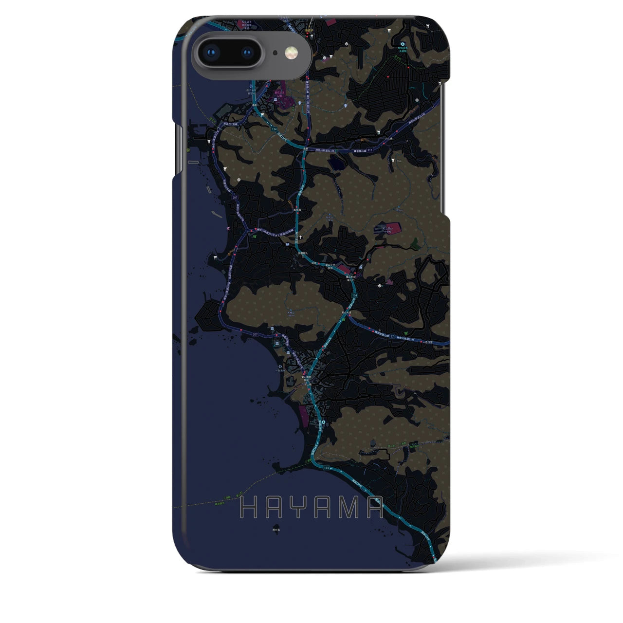 【葉山(神奈川県)】地図柄iPhoneケース(バックカバータイプ)