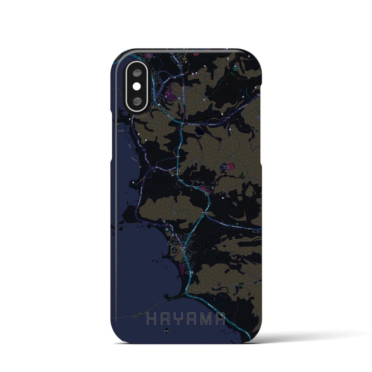 【葉山(神奈川県)】地図柄iPhoneケース(バックカバータイプ)