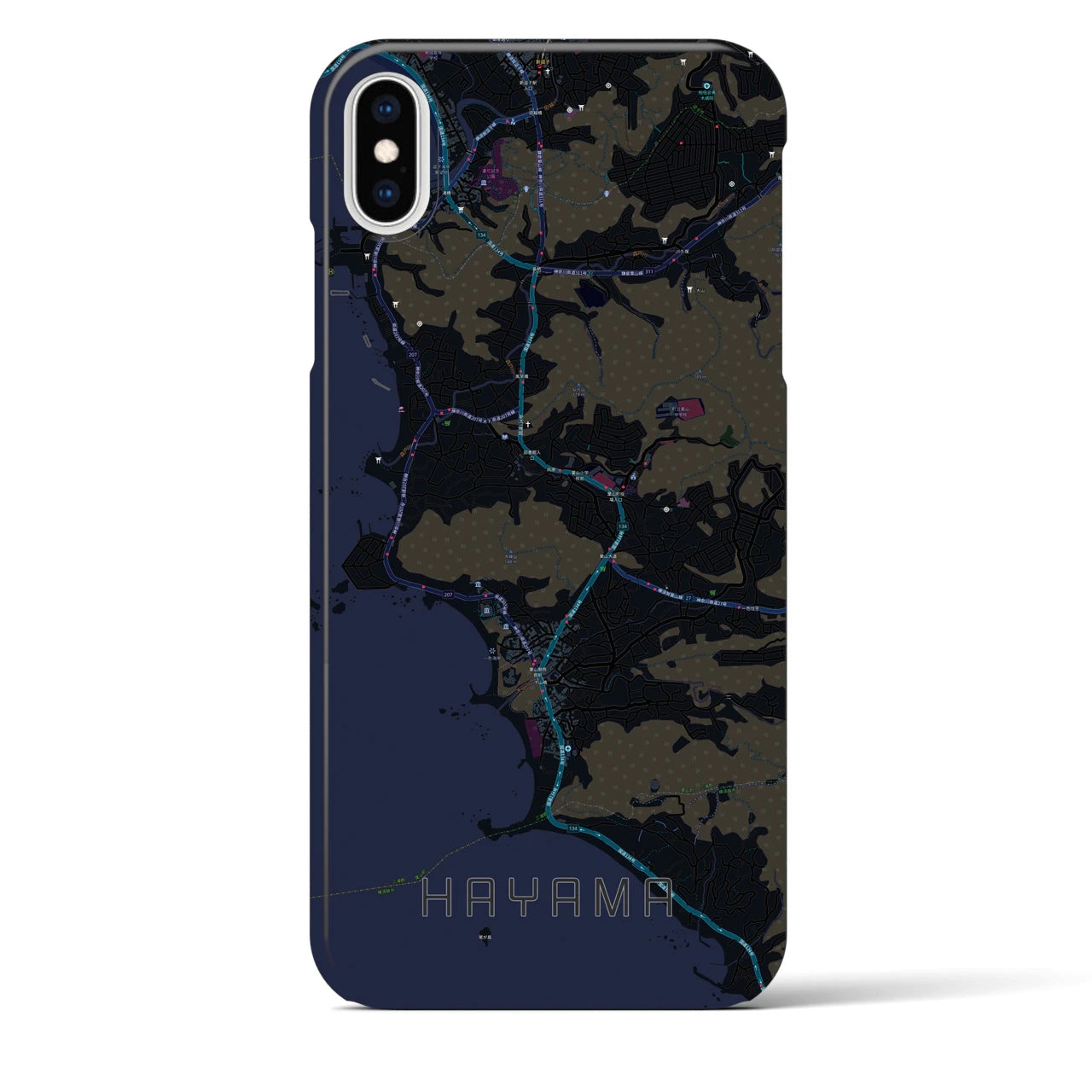 【葉山(神奈川県)】地図柄iPhoneケース(バックカバータイプ)