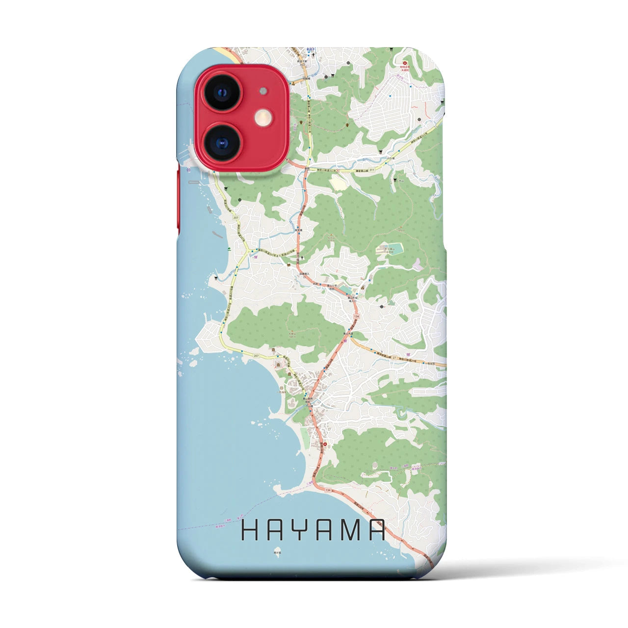 【葉山(神奈川県)】地図柄iPhoneケース(バックカバータイプ)