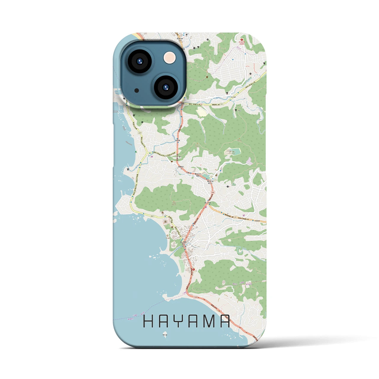 【葉山(神奈川県)】地図柄iPhoneケース(バックカバータイプ)