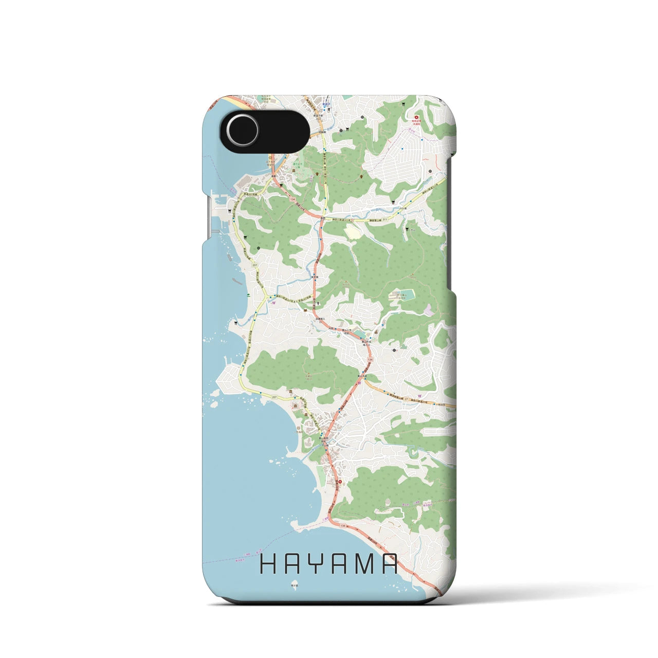 【葉山(神奈川県)】地図柄iPhoneケース(バックカバータイプ)