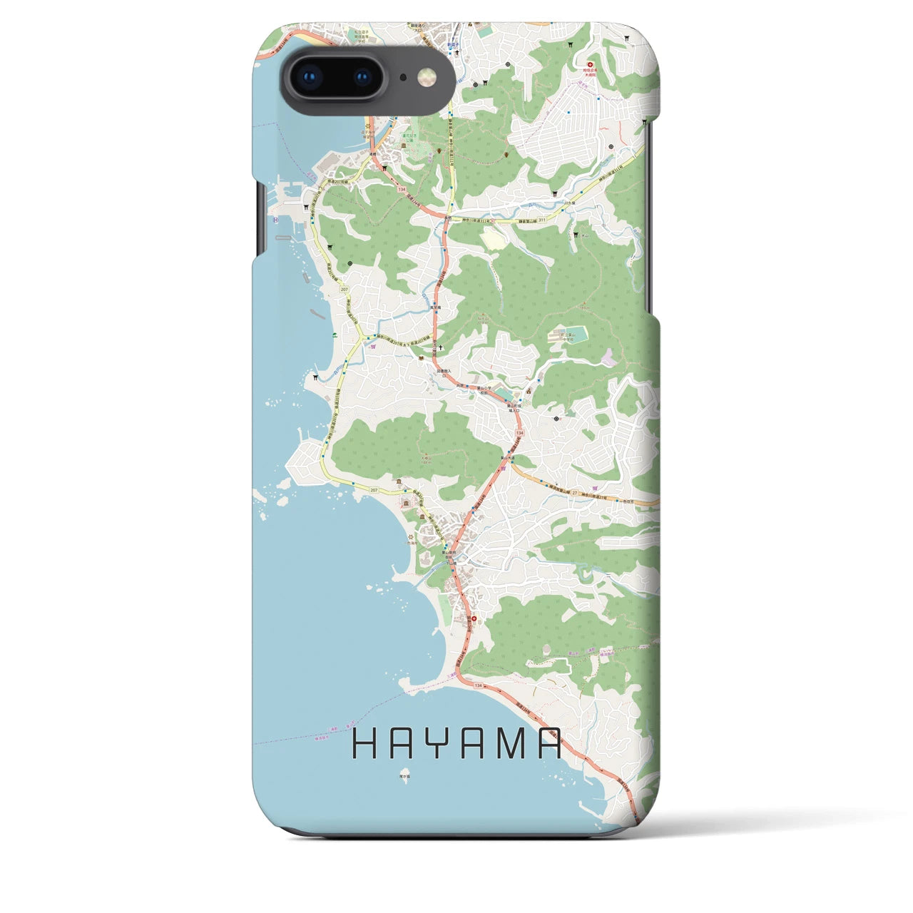 【葉山(神奈川県)】地図柄iPhoneケース(バックカバータイプ)