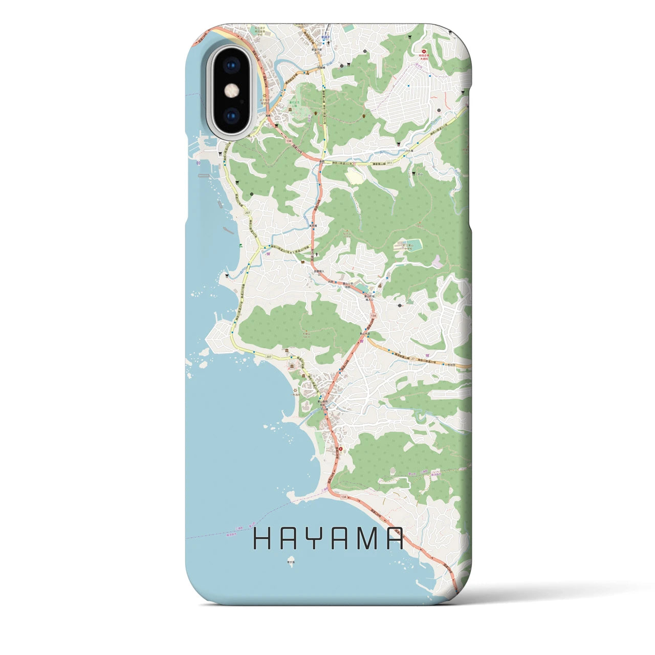 【葉山(神奈川県)】地図柄iPhoneケース(バックカバータイプ)