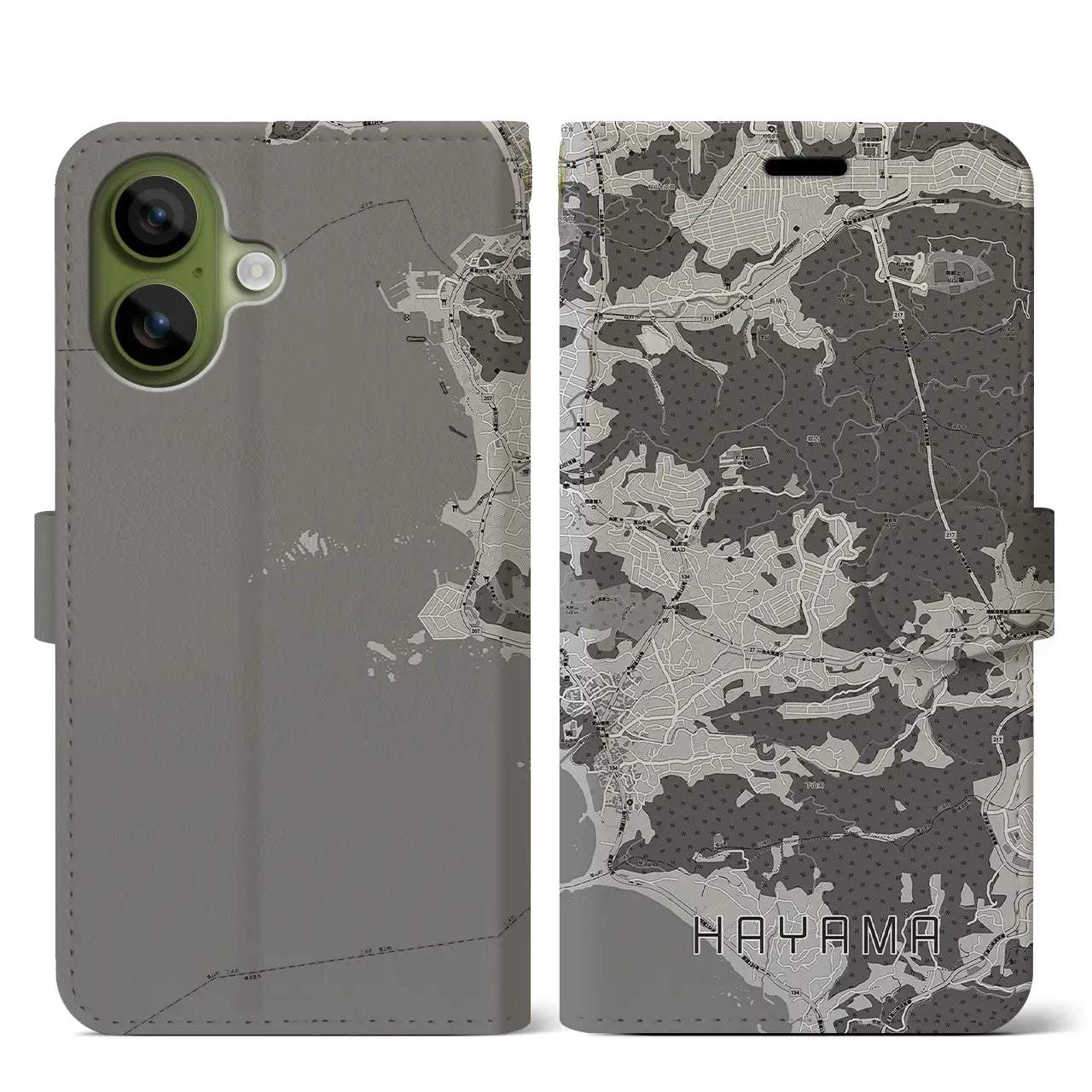 【葉山(神奈川県)】地図柄iPhoneケース(手帳タイプ)