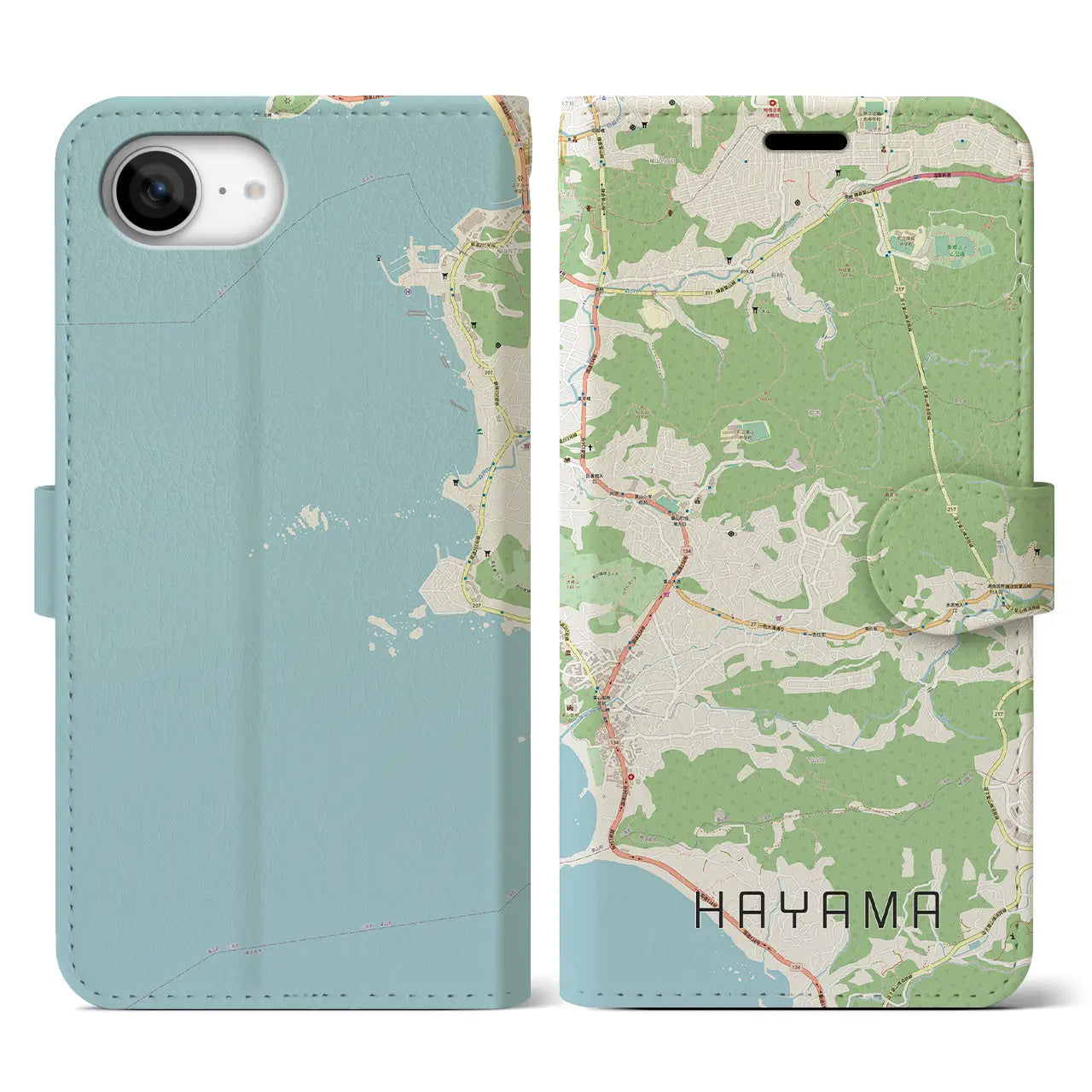 【葉山(神奈川県)】地図柄iPhoneケース(手帳タイプ)