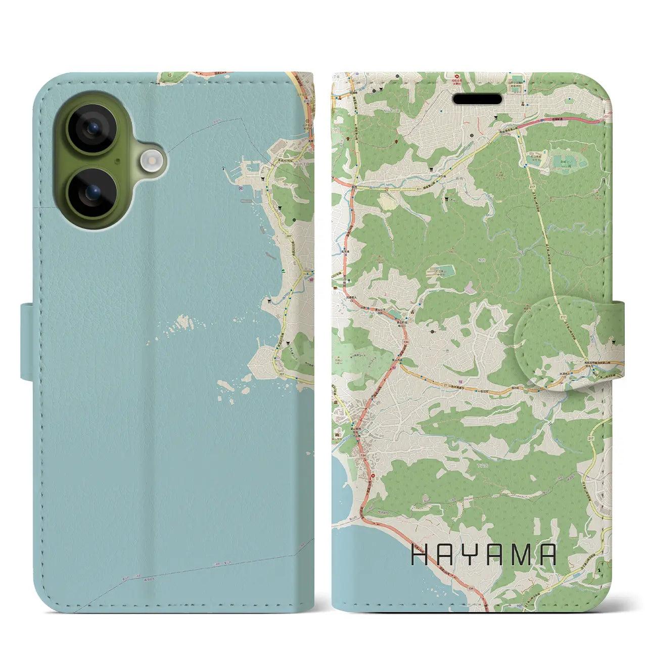 【葉山(神奈川県)】地図柄iPhoneケース(手帳タイプ)