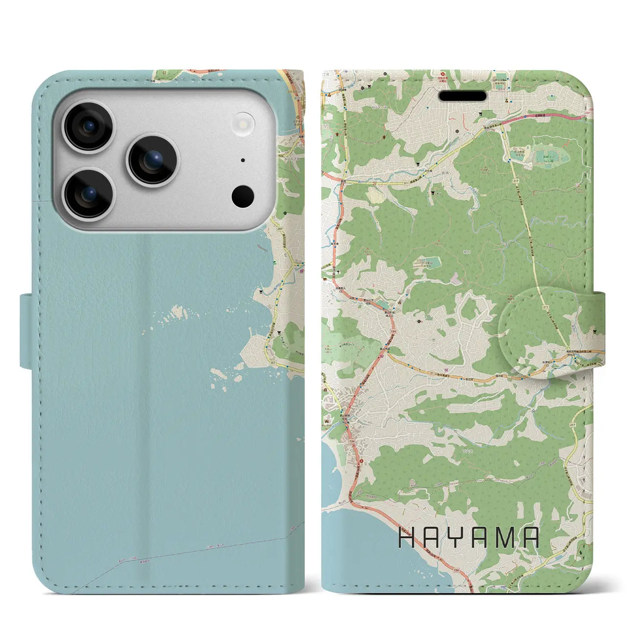 【葉山(神奈川県)】地図柄iPhoneケース(手帳タイプ)