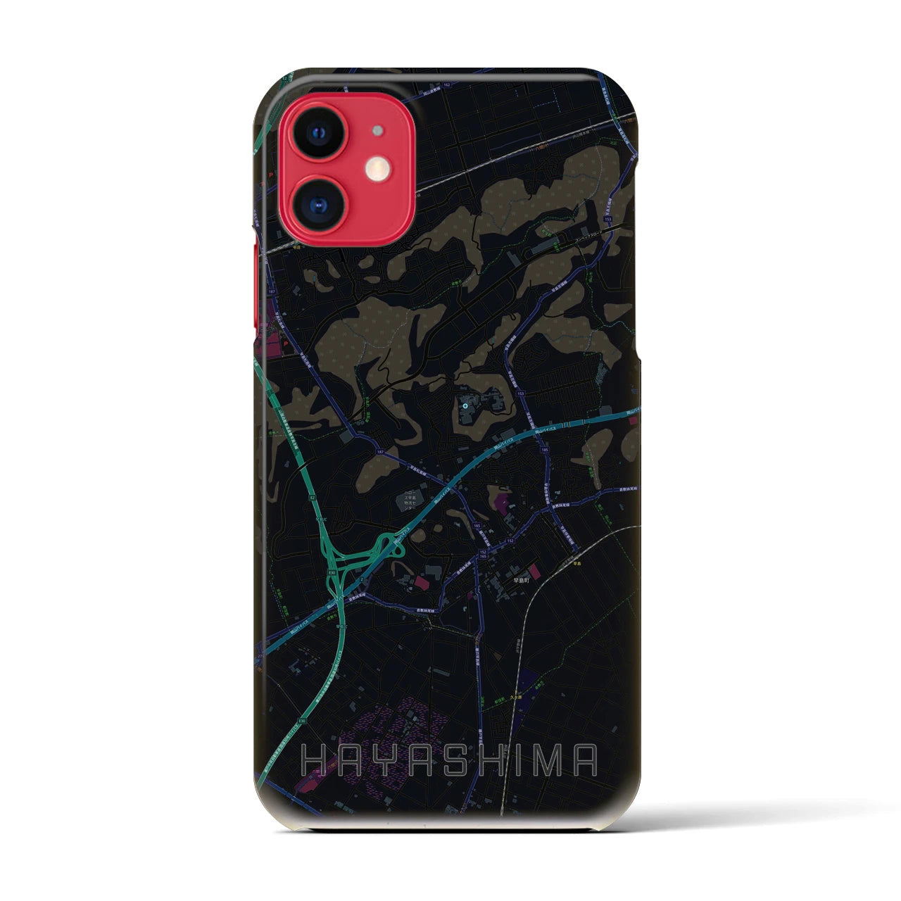 【早島(岡山県)】地図柄iPhoneケース(バックカバータイプ)