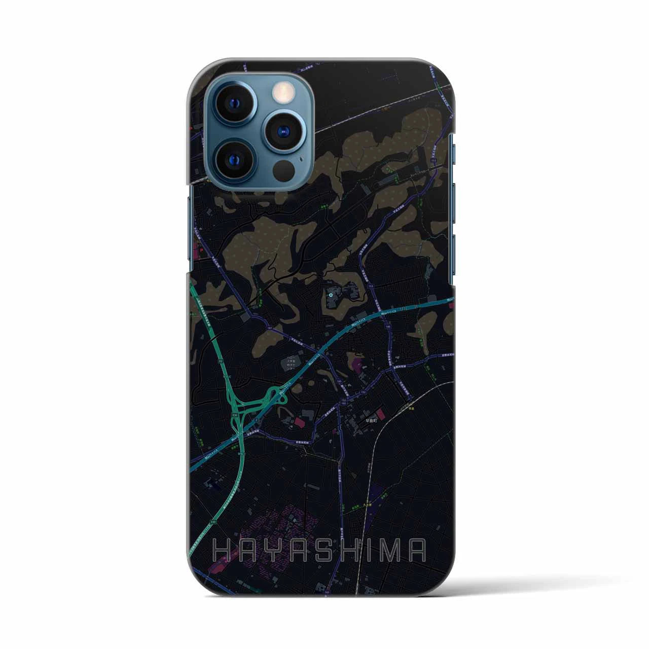 【早島(岡山県)】地図柄iPhoneケース(バックカバータイプ)