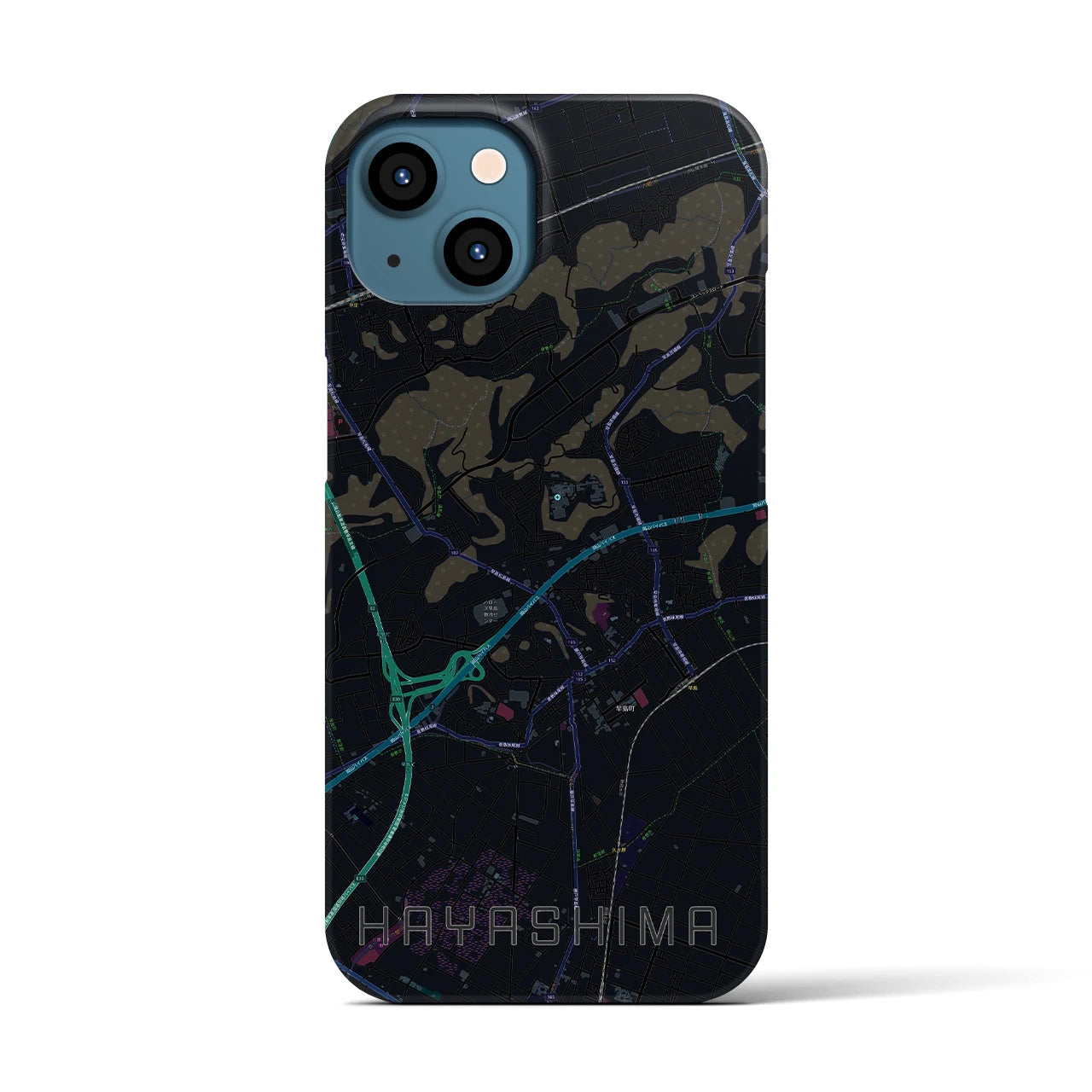 【早島(岡山県)】地図柄iPhoneケース(バックカバータイプ)
