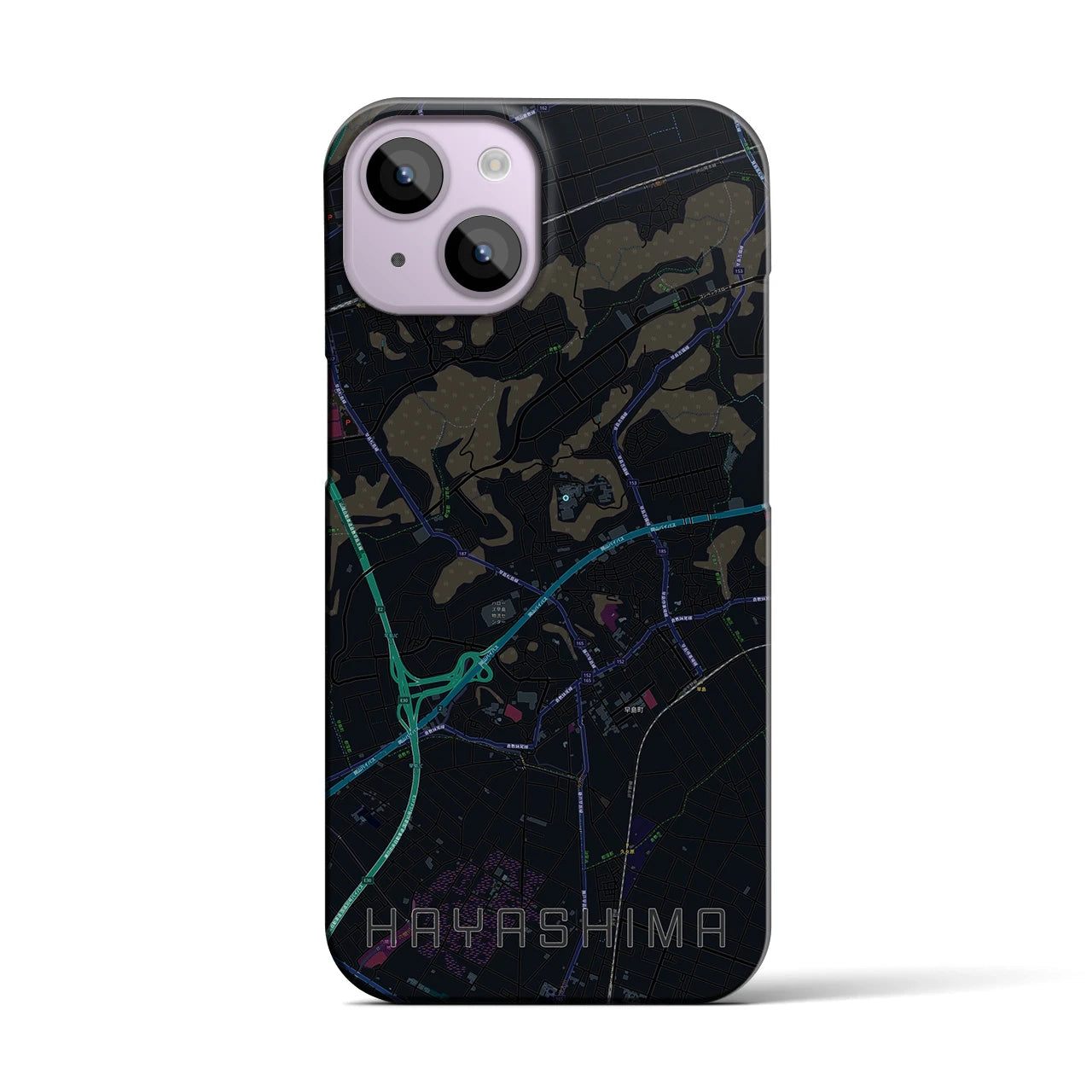【早島(岡山県)】地図柄iPhoneケース(バックカバータイプ)