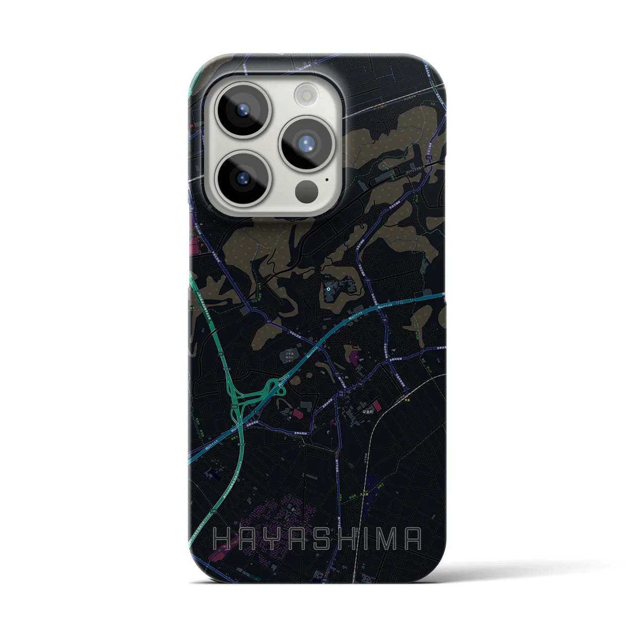 【早島(岡山県)】地図柄iPhoneケース(バックカバータイプ)