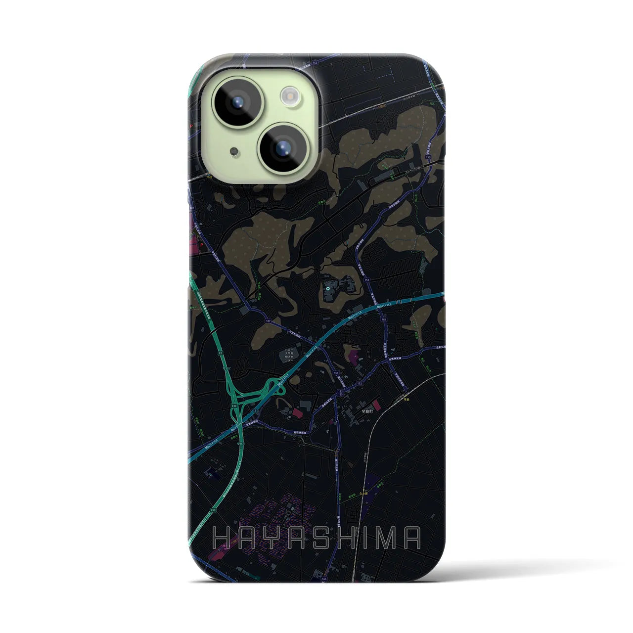 【早島(岡山県)】地図柄iPhoneケース(バックカバータイプ)