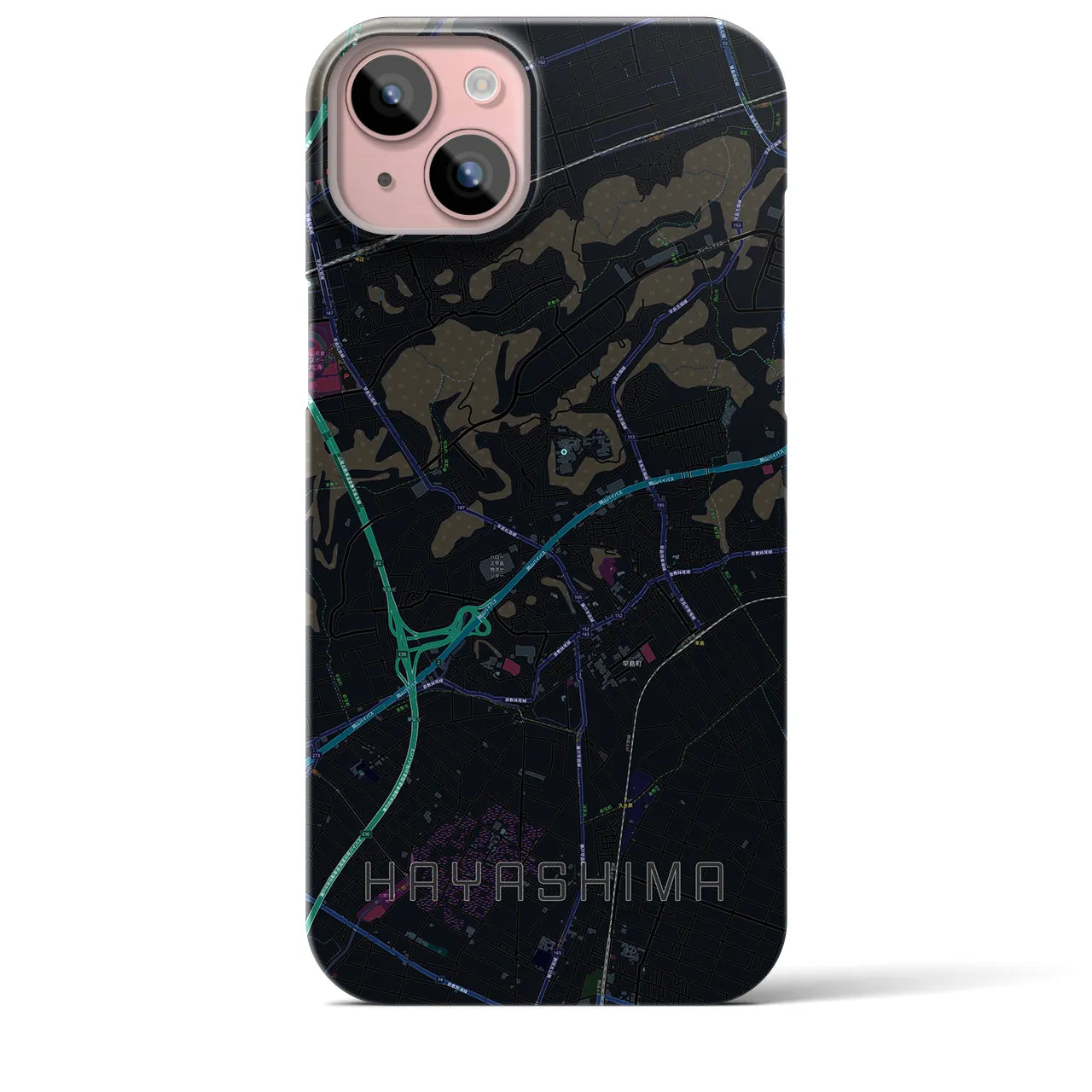 【早島(岡山県)】地図柄iPhoneケース(バックカバータイプ)