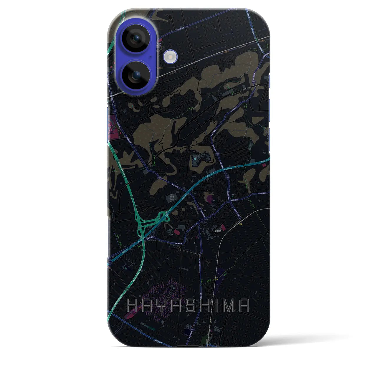 【早島(岡山県)】地図柄iPhoneケース(バックカバータイプ)
