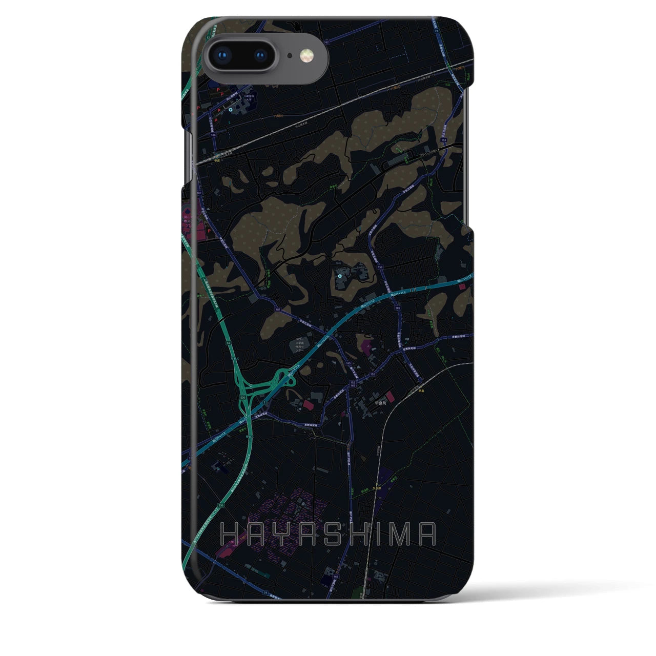 【早島(岡山県)】地図柄iPhoneケース(バックカバータイプ)