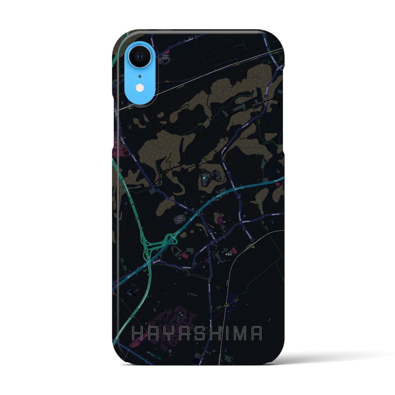 【早島(岡山県)】地図柄iPhoneケース(バックカバータイプ)