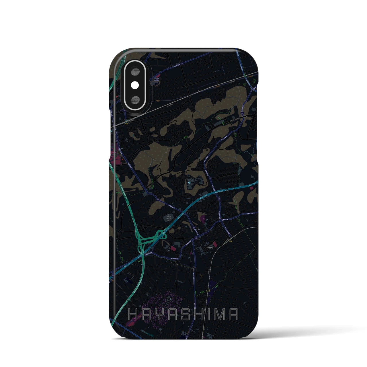 【早島(岡山県)】地図柄iPhoneケース(バックカバータイプ)