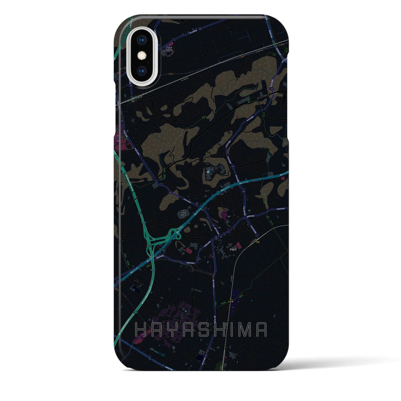 【早島(岡山県)】地図柄iPhoneケース(バックカバータイプ)
