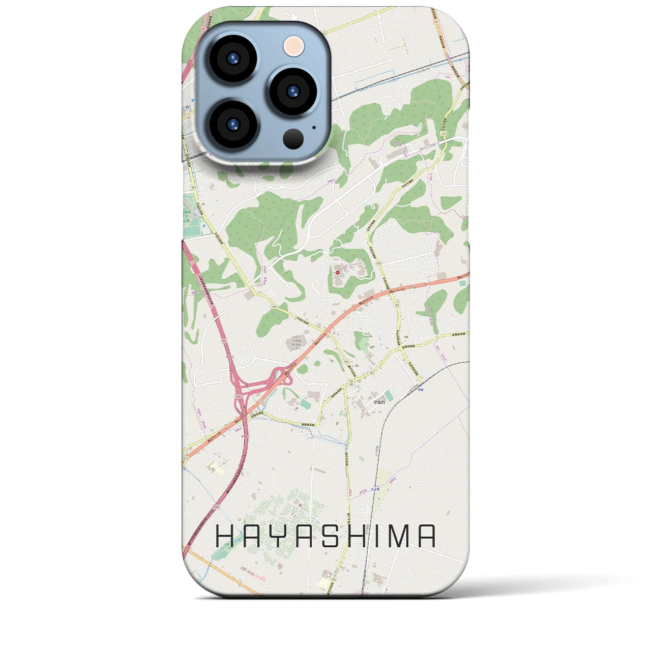 【早島(岡山県)】地図柄iPhoneケース(バックカバータイプ)