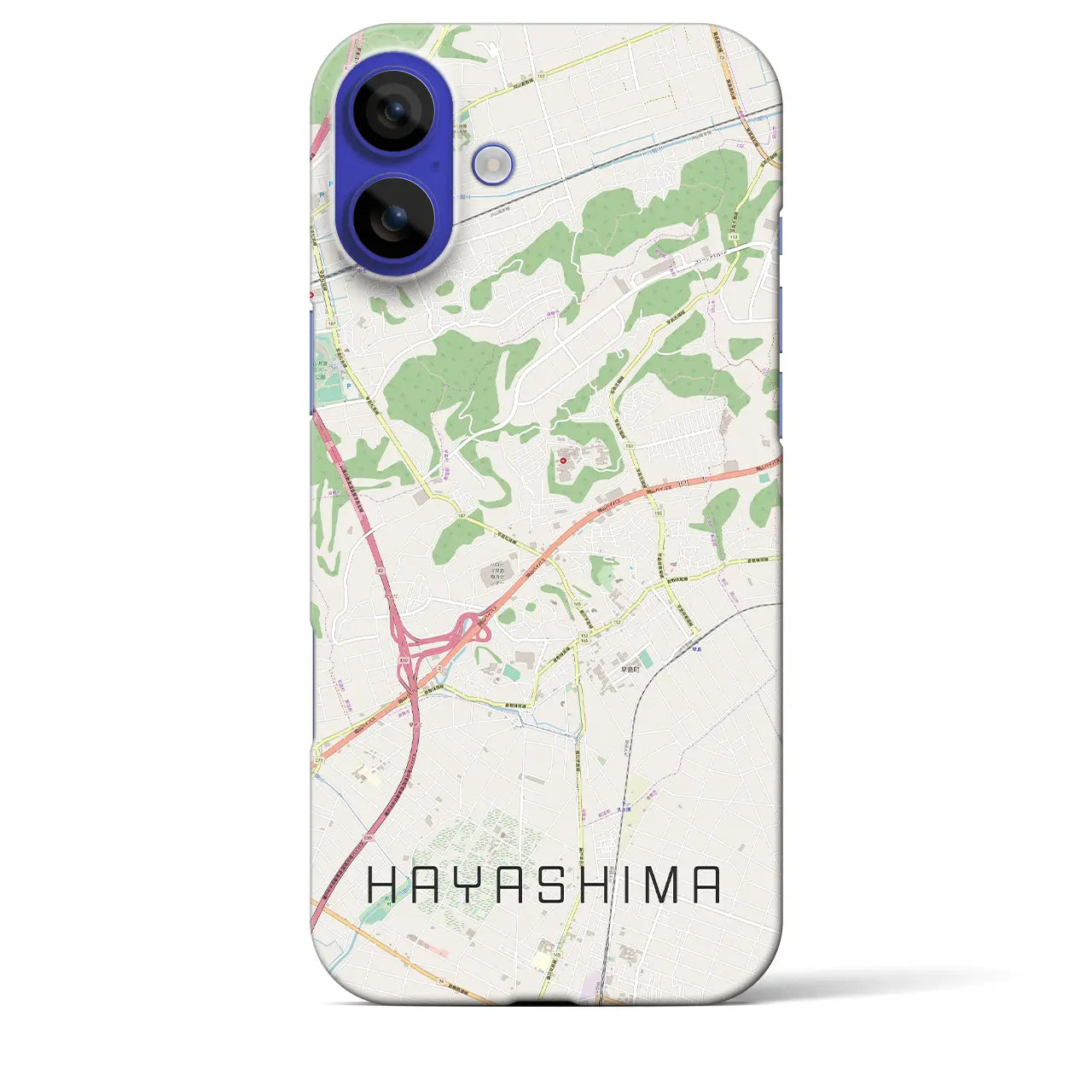 【早島(岡山県)】地図柄iPhoneケース(バックカバータイプ)ナチュラル・iPhone 16 Pro Max 用