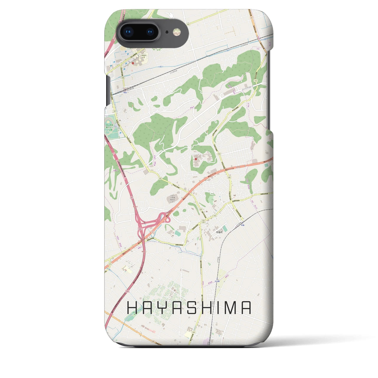 【早島(岡山県)】地図柄iPhoneケース(バックカバータイプ)