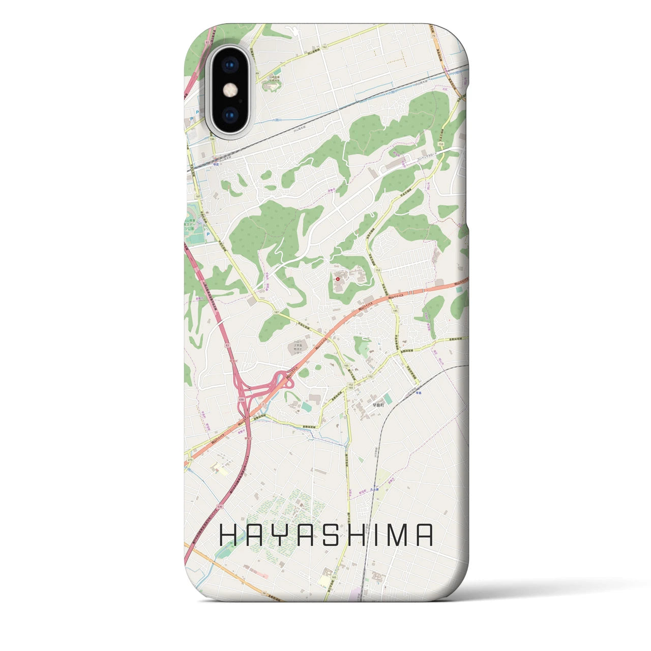 【早島(岡山県)】地図柄iPhoneケース(バックカバータイプ)