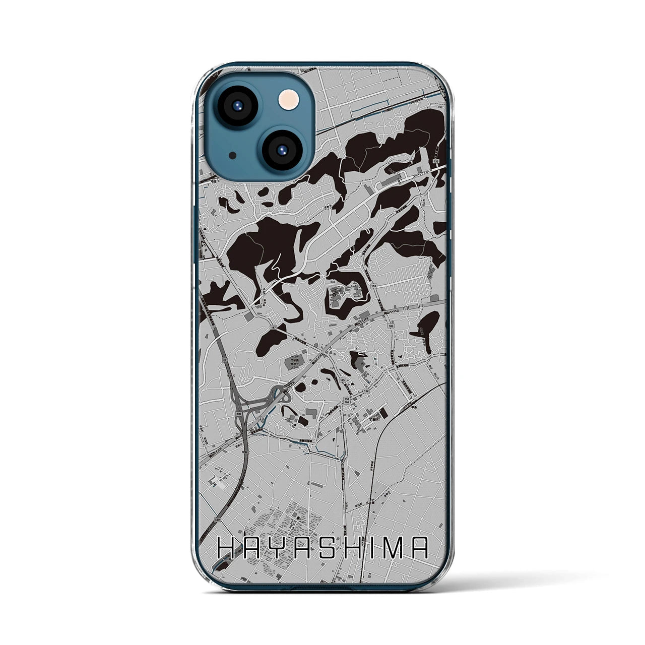 【早島(岡山県)】地図柄iPhoneケース(クリアタイプ)