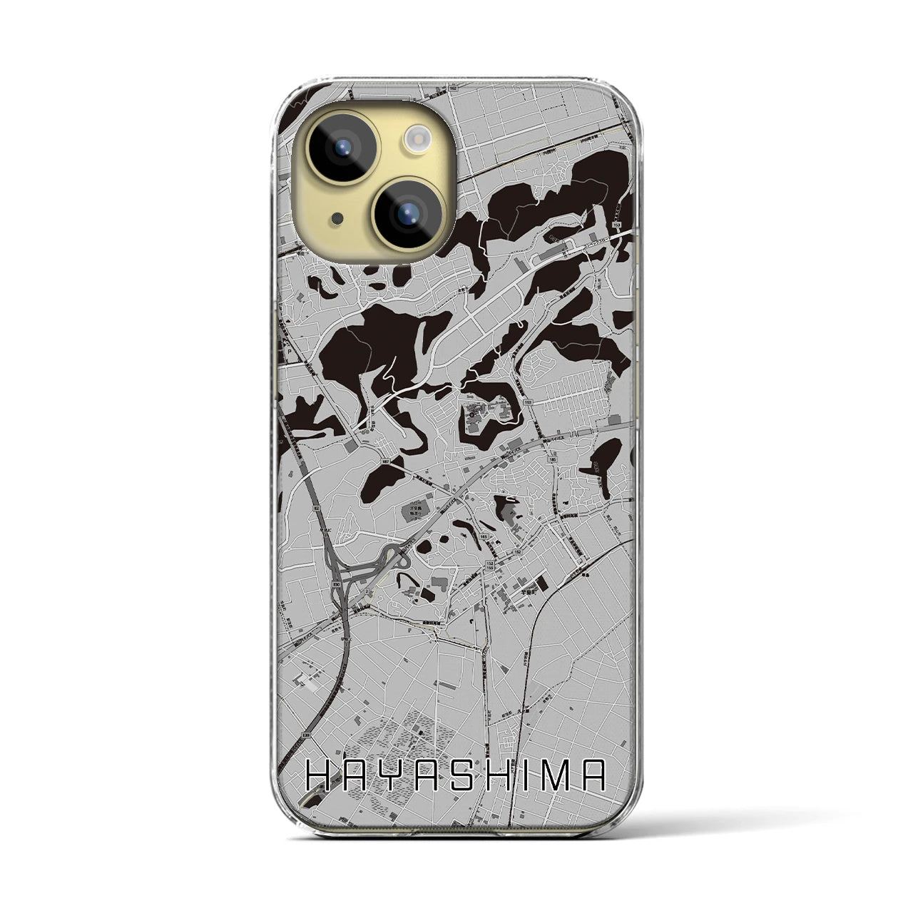 【早島(岡山県)】地図柄iPhoneケース(クリアタイプ)