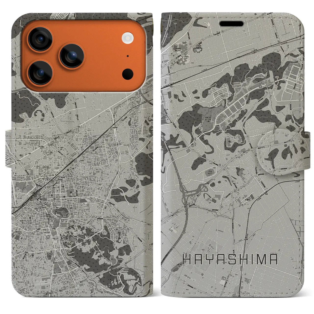 【早島(岡山県)】地図柄iPhoneケース(手帳タイプ)