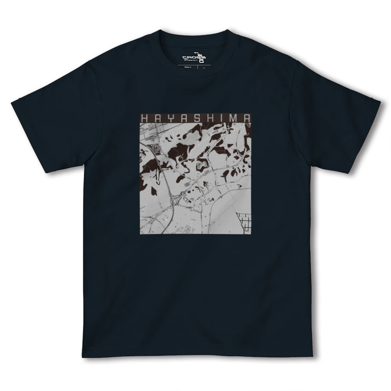 【早島(岡山県)】地図柄ヘビーウェイトTシャツ