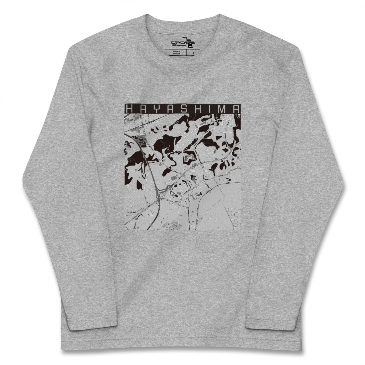 【早島(岡山県)】地図柄ロングスリーブTシャツ
