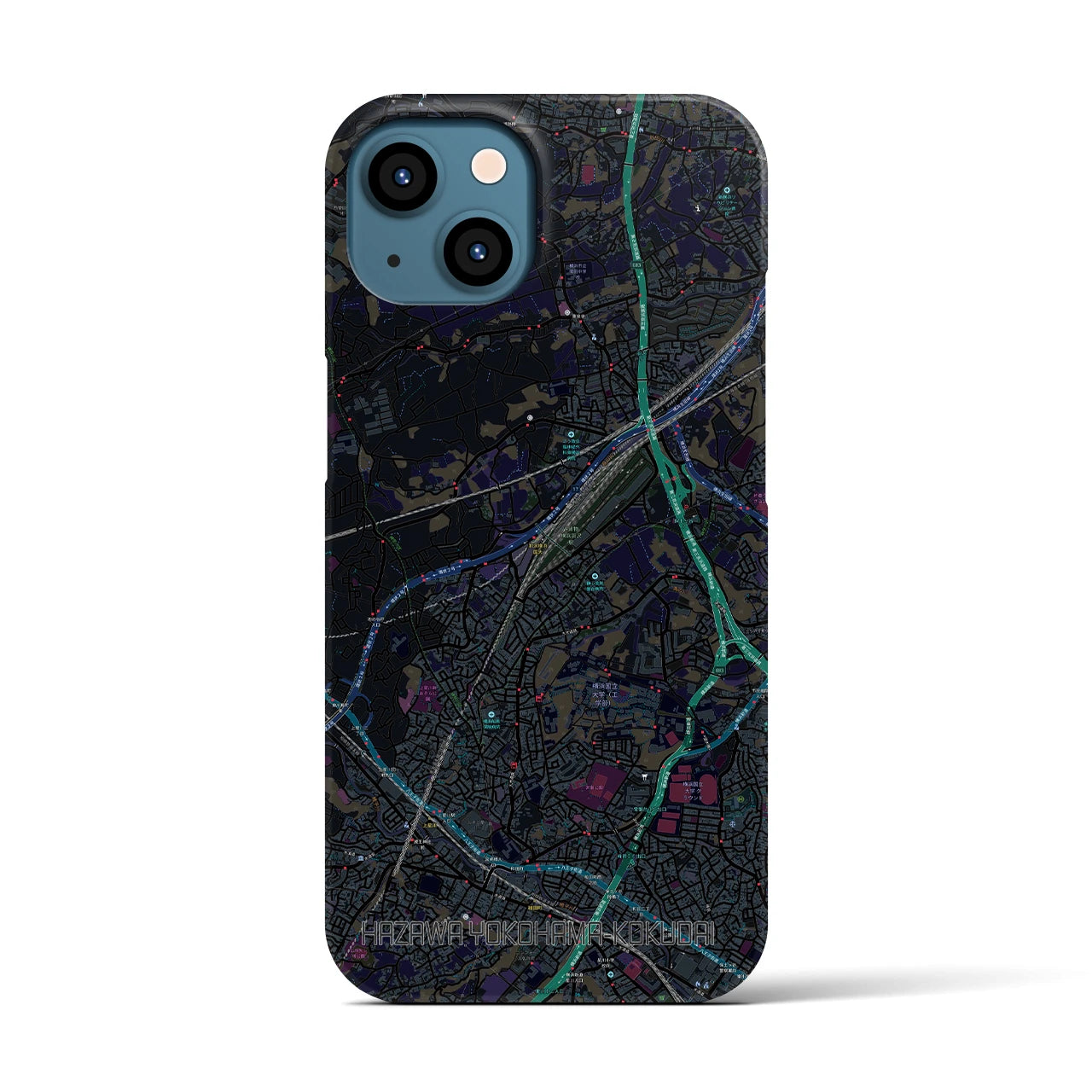 【羽沢横浜国大(神奈川県)】地図柄iPhoneケース(バックカバータイプ)