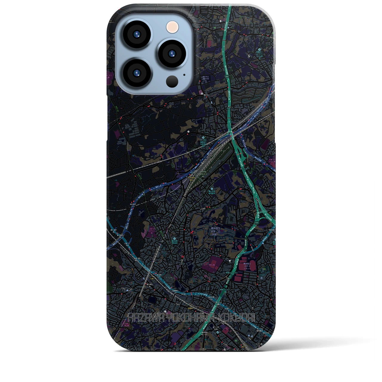 【羽沢横浜国大(神奈川県)】地図柄iPhoneケース(バックカバータイプ)