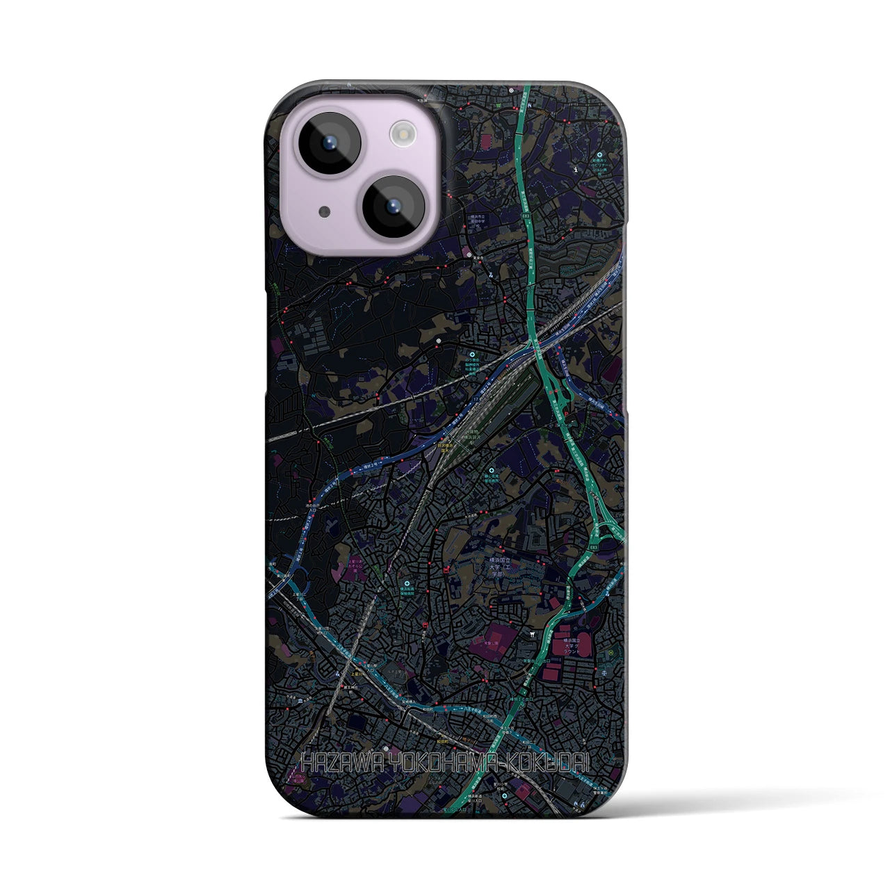 【羽沢横浜国大(神奈川県)】地図柄iPhoneケース(バックカバータイプ)